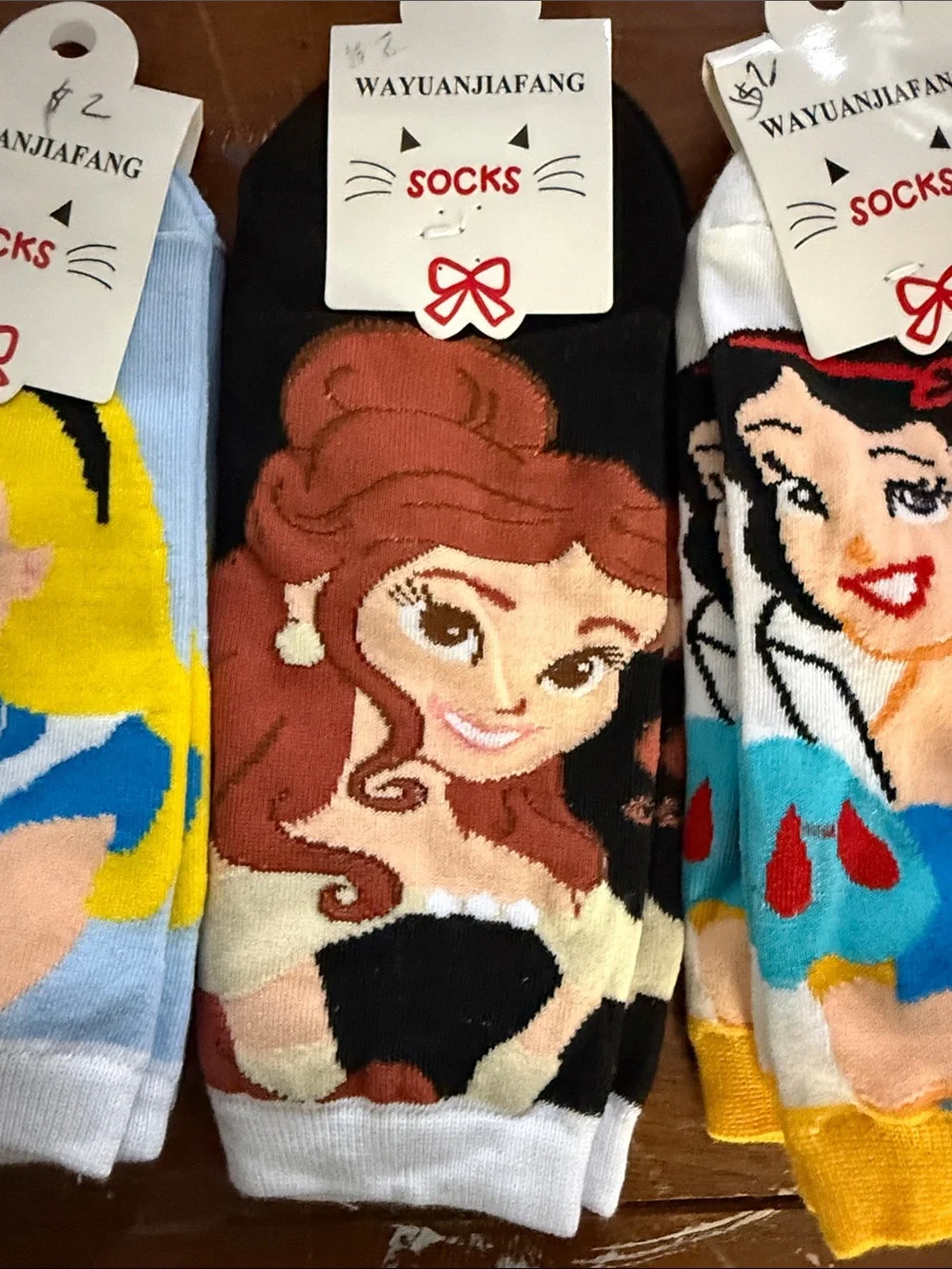 8 pair Cartoon Princess Ankle Socks - Multi Color
